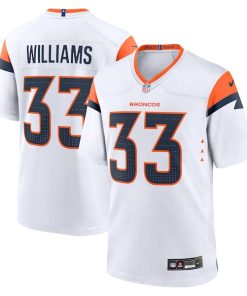Alternative view of Javonte Williams Denver Broncos Nike Game Jersey - White