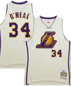 Alternative view of Shaquille O'Neal Los Angeles Lakers  Chainstitch Swingman Jersey - Cream