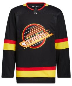 Alternative view of Vancouver Canucks adidas Men's Retro Primegreen Authentic Blank Jersey - Black
