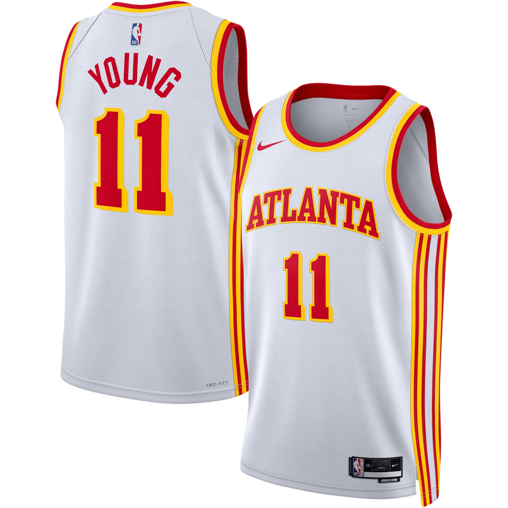 Trae Young Atlanta Hawks Nike Unisex Swingman Jersey - Icon Edition - Red/White - Image 6