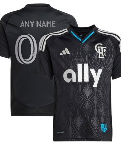 Charlotte FC adidas Youth 2025 Fortress Kit Replica Custom Jersey - Black