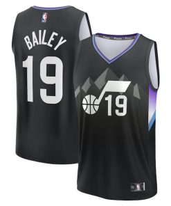 Ace Bailey Utah Jazz  Youth 2025 NBA Draft First Round Pick Fast Break Replica Jersey - Statement Edition - Black