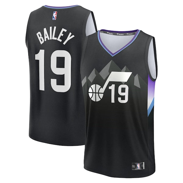 Ace Bailey Utah Jazz 2025 NBA Draft First Round Pick Fast Break Replica Jersey - Statement Edition - Black