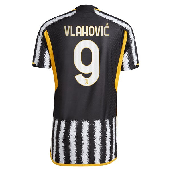 Du?an Vlahovi? Juventus adidas 2023/24 Home Home Authentic Player Jersey - Black - Image 3