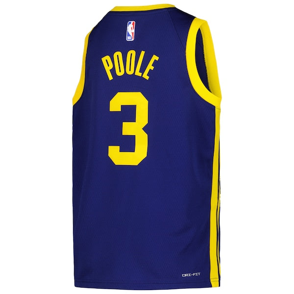 Jordan Poole Golden State Warriors Youth 2022/23 Swingman Jersey - Navy - Statement Edition - Image 3