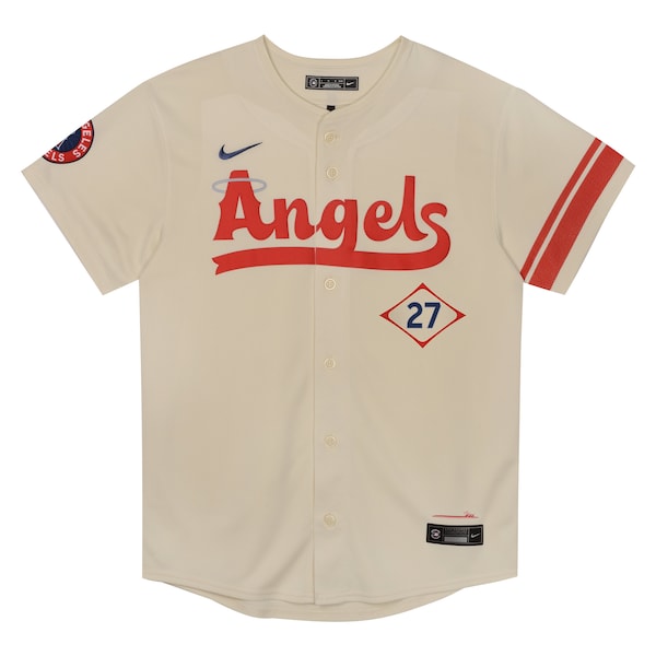 Mike Trout Los Angeles Angels Nike Preschool City Connect Limited Player Jersey - Cream - Image 2