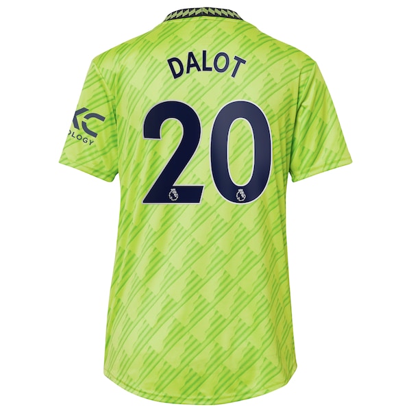 Diogo Dalot Manchester United adidas Women's 2022/23 Third Replica Player Jersey - Neon Green - Image 3