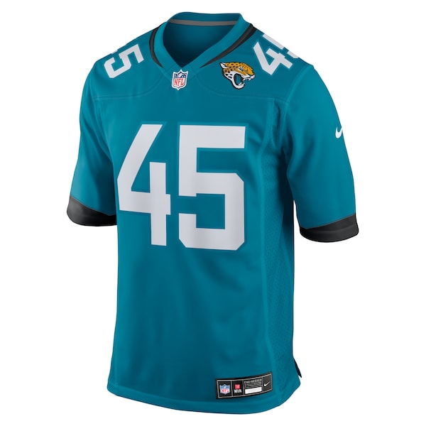 Tucker Addington Jacksonville Jaguars Nike Team Game Jersey - Teal - Image 2