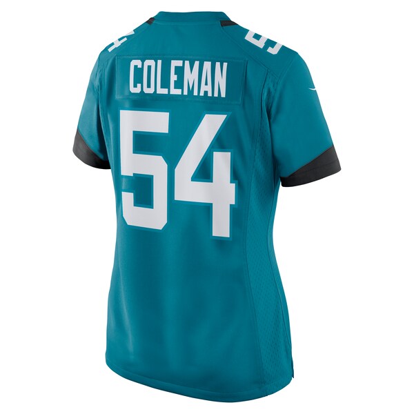 DJ Coleman Jacksonville Jaguars Nike Women's Game Jersey - Teal - Image 3