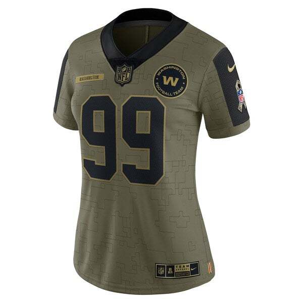 Chase Young Washington Football Team Nike Women's 2021 Salute To Service Limited Player Jersey - Olive - Image 2