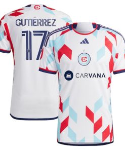 Brian Guti¨¦rrez Chicago Fire adidas 2024 A Kit For All Authentic Player Jersey?¨C White