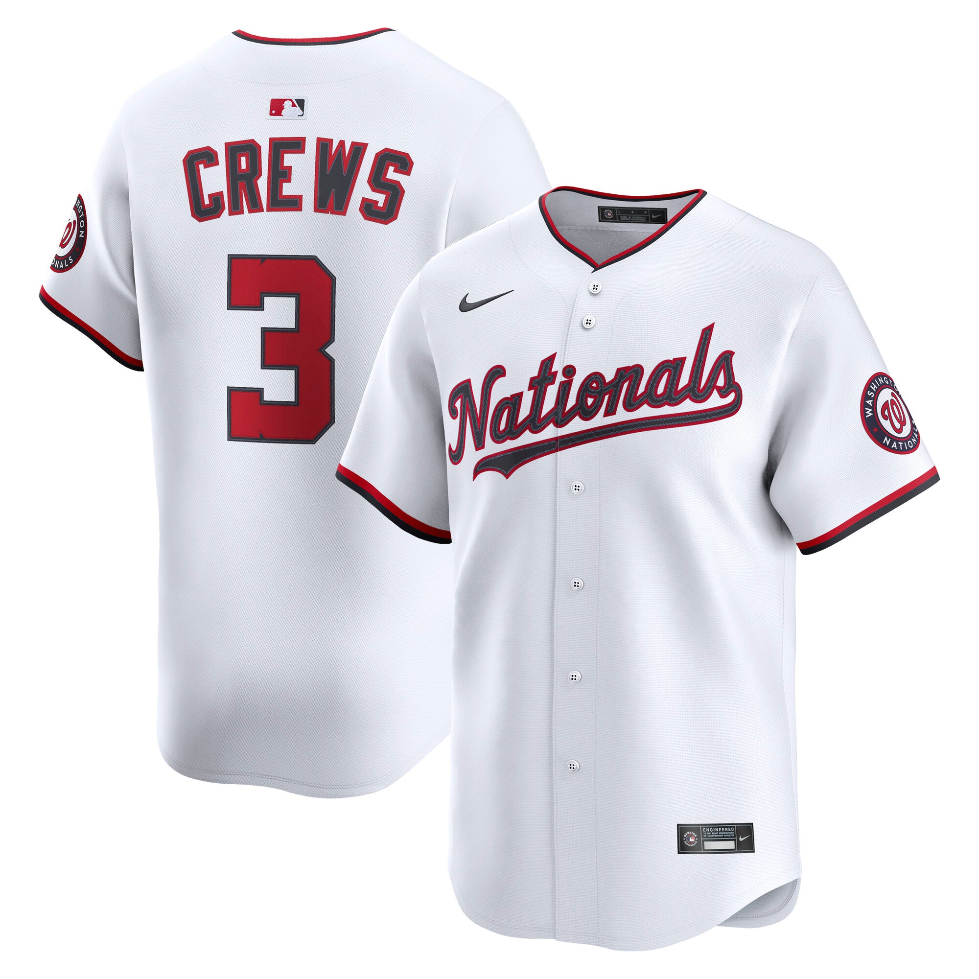 Dylan Crews Washington Nationals Nike Alternate Limited Jersey - Navy/White - Image 5