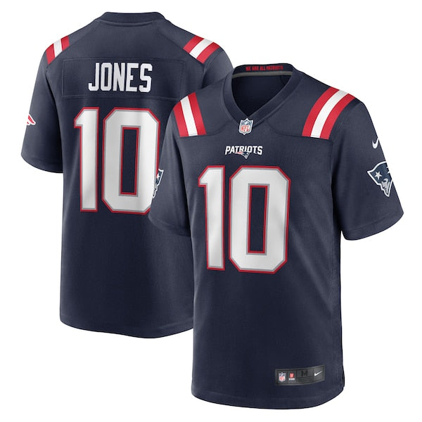 Mac Jones New England Patriots Nike Team Game Jersey - Navy/White - Image 4