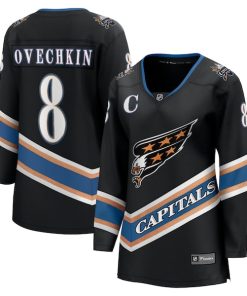 Alexander Ovechkin Washington Capitals  Women's Alternate 50th Anniversary Premier Breakaway Player Jersey - Black/Navy/White