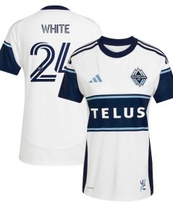 Brian White Vancouver Whitecaps FC adidas Women's 2025 The Peak Replica Player Jersey - White