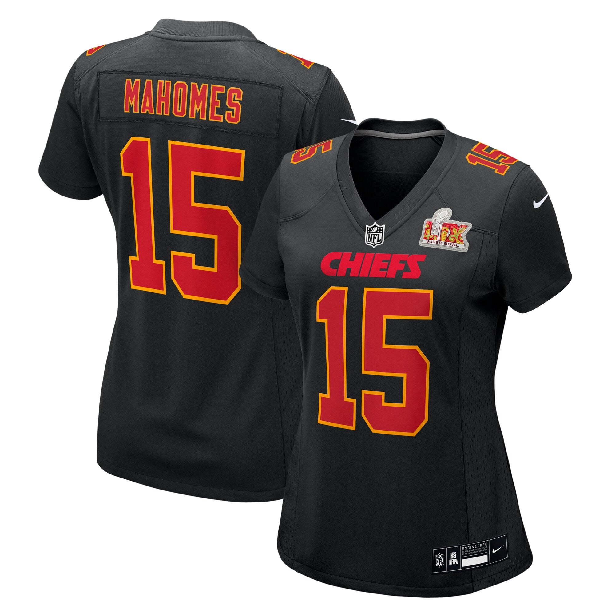 Patrick Mahomes Kansas City Chiefs Nike Women's Super Bowl LIX Fashion Game Jersey - Tundra White/Black - Image 5