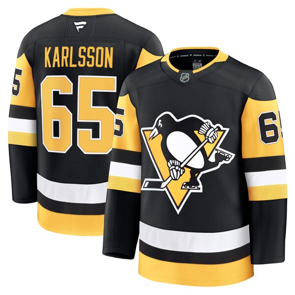 Erik Karlsson Pittsburgh Penguins Home Premium Jersey - Black - Image 2