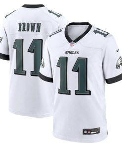 Alternative view of A.J. Brown Philadelphia Eagles Nike Game Jersey - White/Black/Green