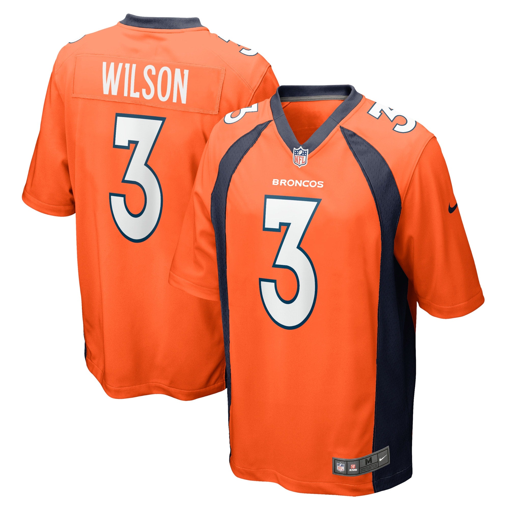 Russell Wilson Denver Broncos Nike Youth Game Jersey - White/Navy/Orange - Image 2