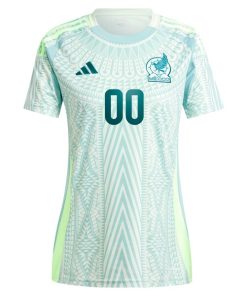 Alternative view of Mexico National Team adidas Women's 2024 Away Replica Custom Jersey - Green
