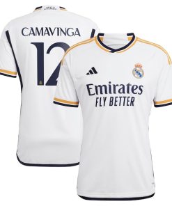 Eduardo Camavinga Los Merengues adidas 2023/24 Home Replica Jersey - White/Navy