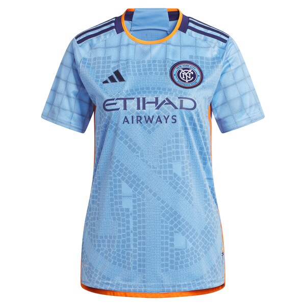 New York City FC adidas Women's 2024 The Interboro Kit Replica Custom Jersey - Light Blue - Image 2