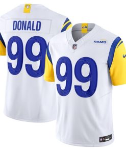 Alternative view of Aaron Donald Los Angeles Rams Nike Vapor F.U.S.E. Limited Jersey - White/Royal