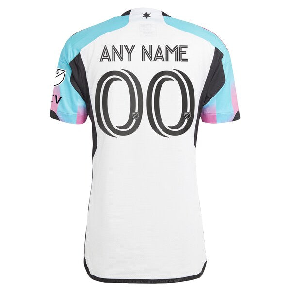 Minnesota United FC adidas 2024 The Northern Lights Kit Authentic Custom Jersey - White - Image 3