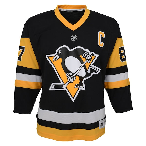 Sidney Crosby Pittsburgh Penguins Youth Captain Patch Home Replica Player Jersey - Black - Image 3