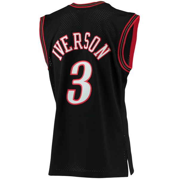 Allen Iverson Philadelphia 76ers 2000/01 Big & Tall Hardwood Classics Swingman Jersey - Black/Red/Royal/White - Image 9