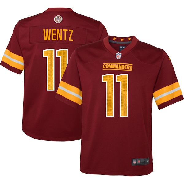 Carson Wentz Washington Commanders Nike Youth Game Jersey - Burgundy/Black/White - Image 2