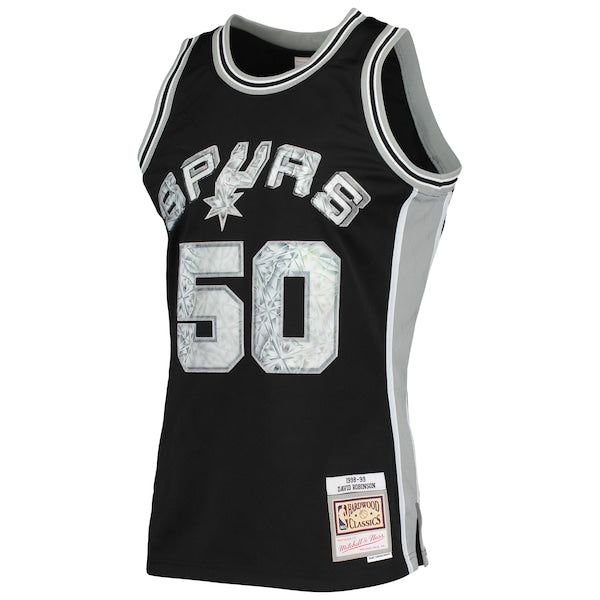 David Robinson San Antonio Spurs 1998/99 Hardwood Classics NBA 75th Anniversary Diamond Swingman Jersey - Black - Image 2