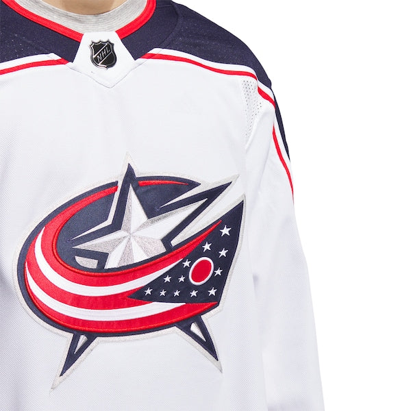 Columbus Blue Jackets adidas Away Primegreen Authentic Jersey - White - Image 4