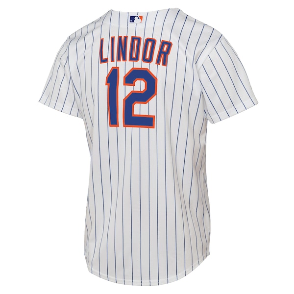 Francisco Lindor New York Mets Nike Youth Home Replica Player Jersey - White - Image 3