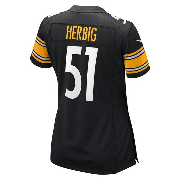 Nick Herbig Pittsburgh Steelers Nike Women's Game Jersey - Black - Image 3