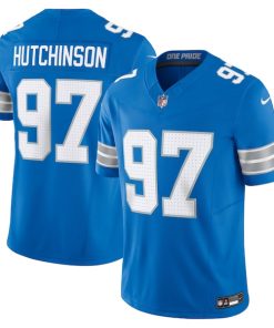 Alternative view of Aidan Hutchinson Detroit Lions Nike Vapor F.U.S.E. Limited Jersey - Blue