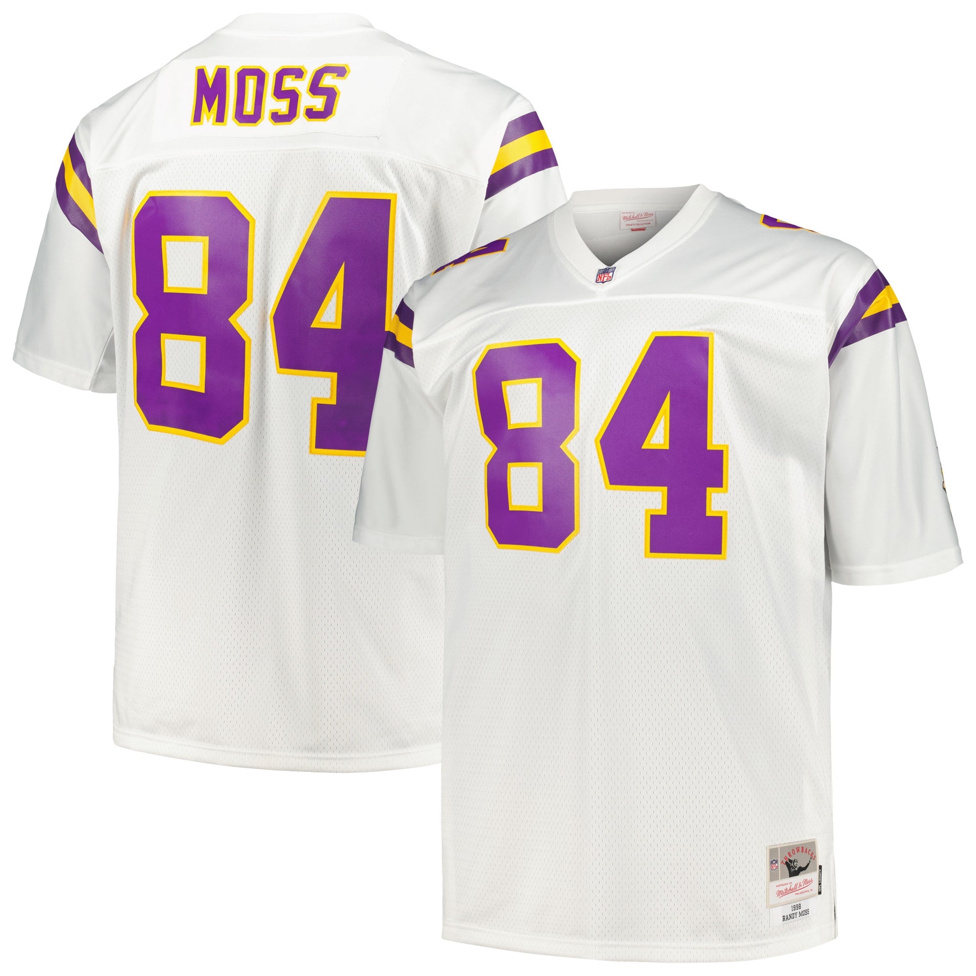 Randy Moss Minnesota Vikings Big & Tall 1998 Retired Player Replica Jersey - Purple/White - Image 10