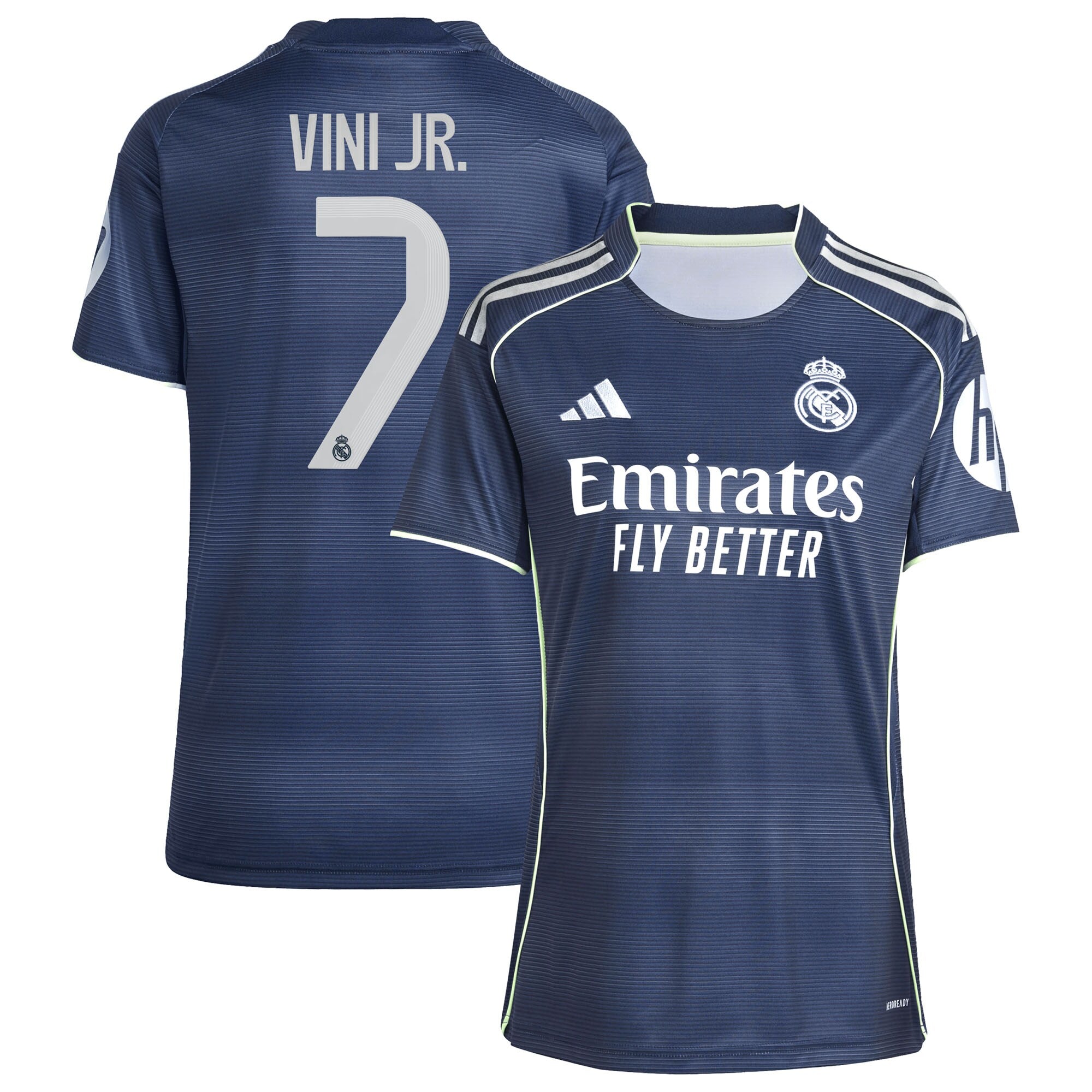 Vini Jr. Los Merengues adidas Women's 2025/26 Home Replica Jersey - White/Blue - Image 6