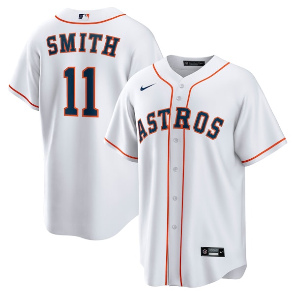 Cam Smith Houston Astros Nike Home Replica Jersey - White/Orange - Image 6