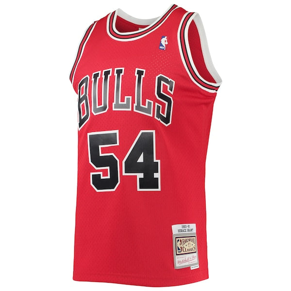 Horace Grant Chicago Bulls 1990/91 Throwback Dark Swingman Jersey - Red - Image 4