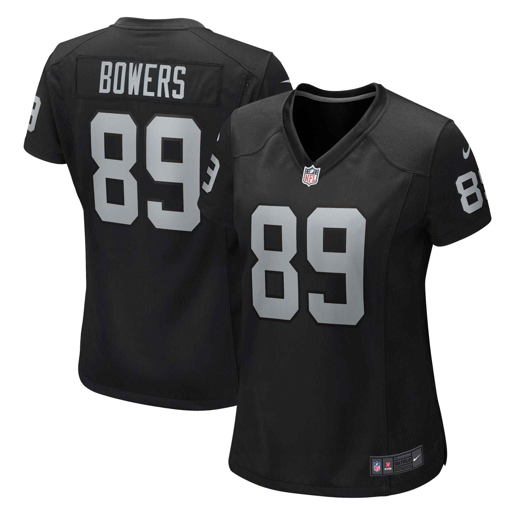 Brock Bowers Las Vegas Raiders Nike Women's Game Jersey - White/Black - Image 4