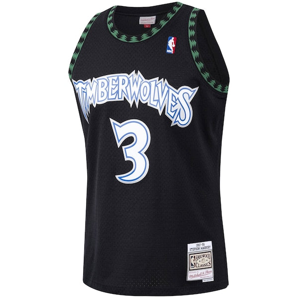 Stephon Marbury Minnesota Timberwolves 1997/98 Hardwood Classics Swingman Jersey - Black - Image 2