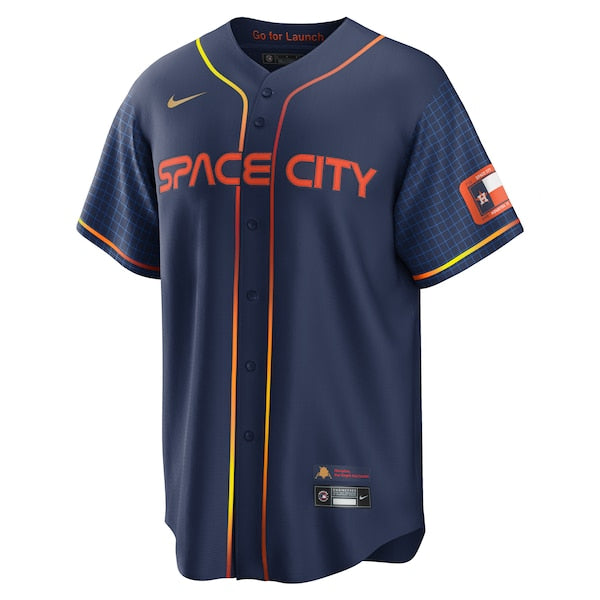 Alex Bregman Houston Astros Nike 2022 City Connect Replica Player Jersey - Navy - Image 2