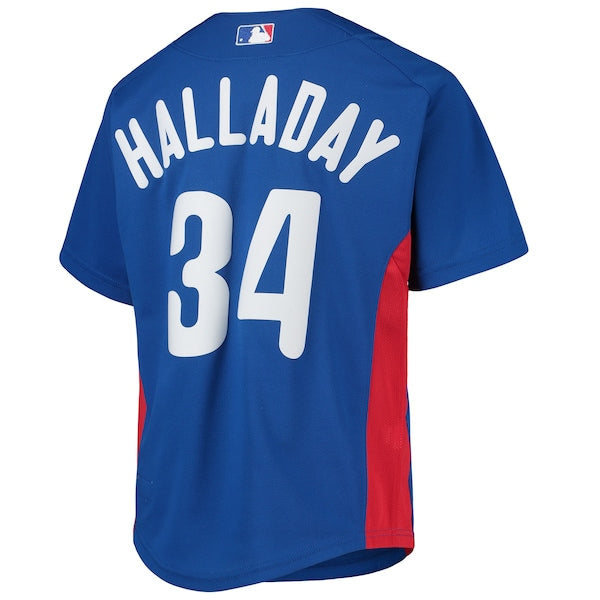 Roy Halladay Philadelphia Phillies Youth Cooperstown Collection Mesh Batting Practice Jersey - Royal - Image 5