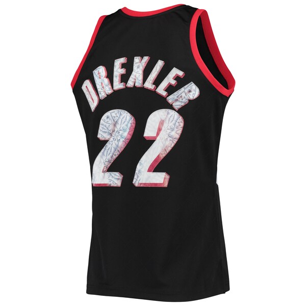 Clyde Drexler Portland Trail Blazers 1991/92 Hardwood Classics NBA 75th Anniversary Diamond Swingman Jersey - Black - Image 3