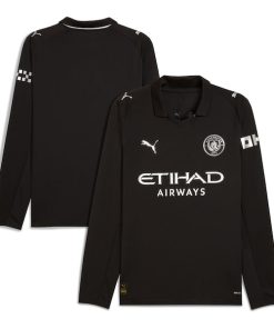 Alternative view of Manchester City Puma 2025/26 Away Replica Long Sleeve Jersey - Black/Light Blue