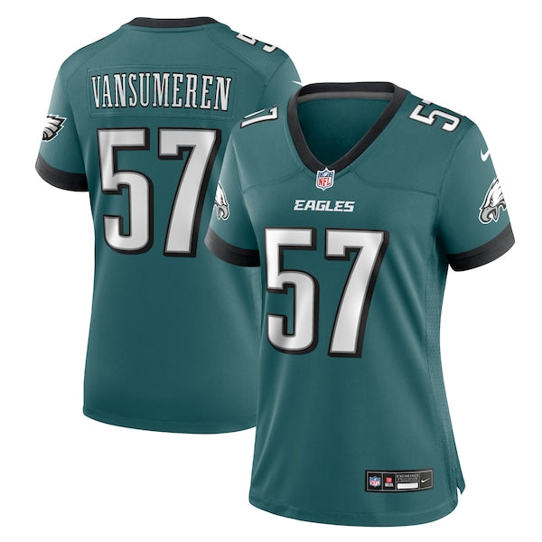 Ben VanSumeren Philadelphia Eagles Nike Women's Team Game Jersey - Midnight Green - Image 7