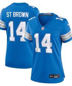 Amon-Ra St. Brown Detroit Lions Nike Women's Team Game Jersey - Blue/White