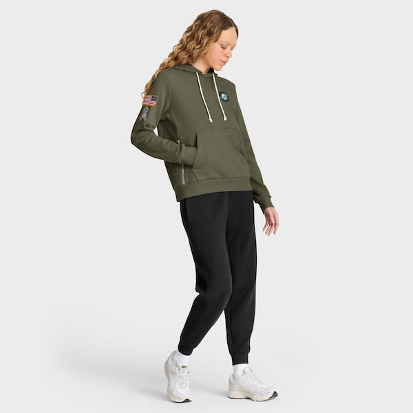 Miami Dolphins Nike Women's 2025 Salute to Service Sideline Standard Issue Dri-FIT Hoodie - Olive - Image 3