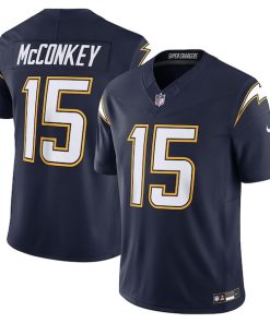 Alternative view of Ladd McConkey Los Angeles Chargers Nike Alternate Super Chargers Vapor F.U.S.E. Limited Jersey - Navy/Gold/Powder Blue